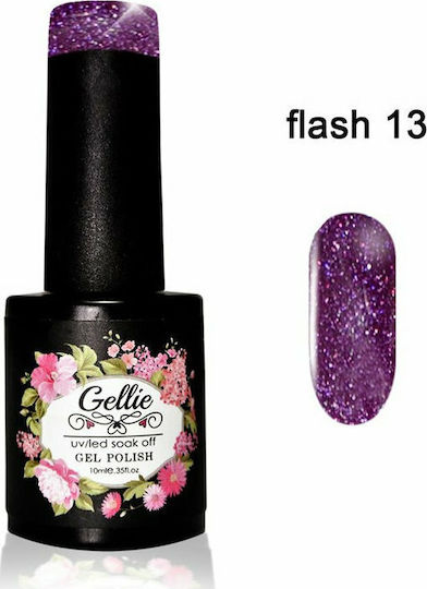 Gellie Semi-Permanent Nail Polish Flash 13 with Glitter 10ml 011990