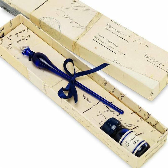Francesco Rubinato Stilou Caligrafie Albastru Cu Cerneală Albastră