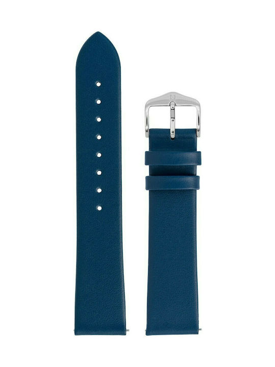 Hirsch Toronto Long Δερμάτινο Λουράκι Navy Μπλε 20mm