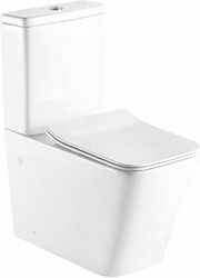 Pyramis Niovi Wall Mounted Porcelain Low Pressure Rectangular Toilet Flush Tank White