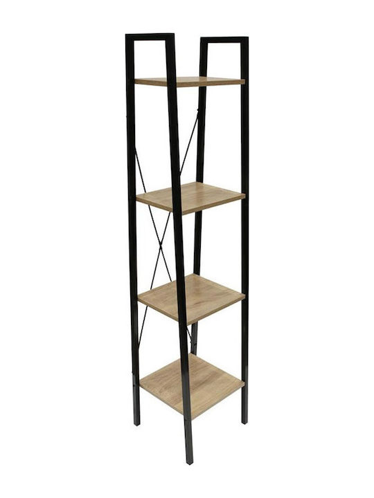 Shelving Unit Floor Natural - Black 34x32x148cm