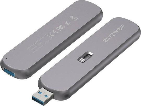 BlitzWolf Hard Drive Case M.2 SATA III with connection Type-C in Gray color