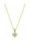 Jools Gold Plated Silver Chain Kids Necklaces Heart White 770036