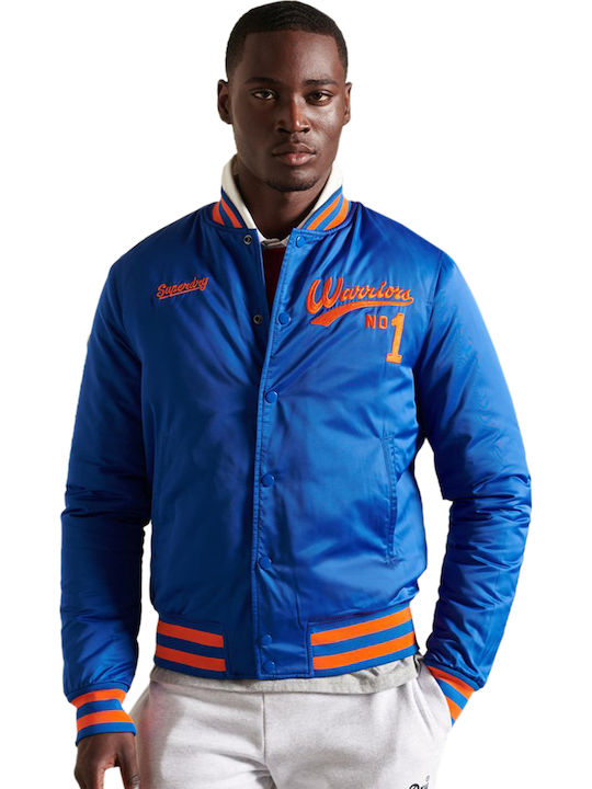 Superdry Varsity Bomber College Jacket Blue