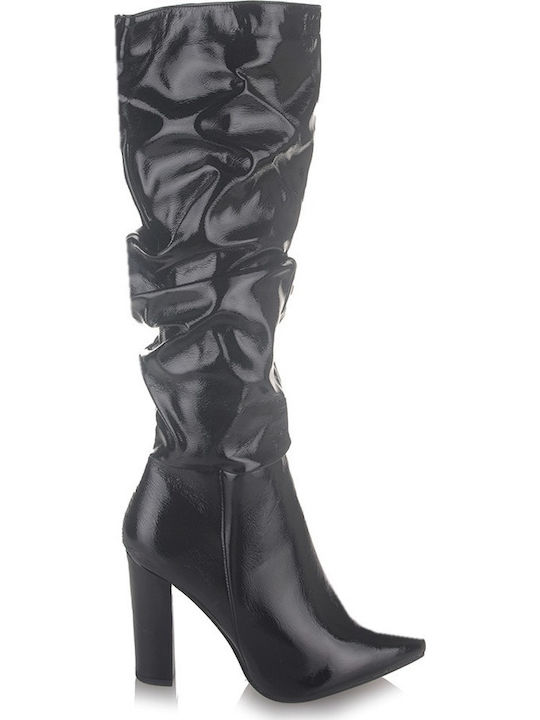 Famous Shoes Γυναικείες Μπότες με Ψηλό Τακούνι Μαύρες