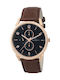 Pierre Cardin Pigalle Boulevard Herrenuhr 44mm Chronograph Batterie mit Braun Lederarmband