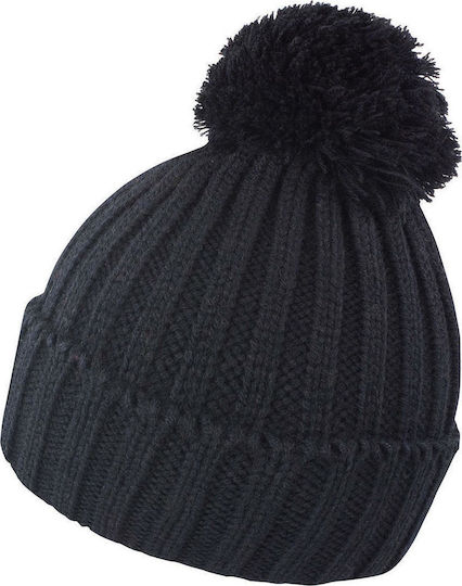Ribbed Beanie Cap Black