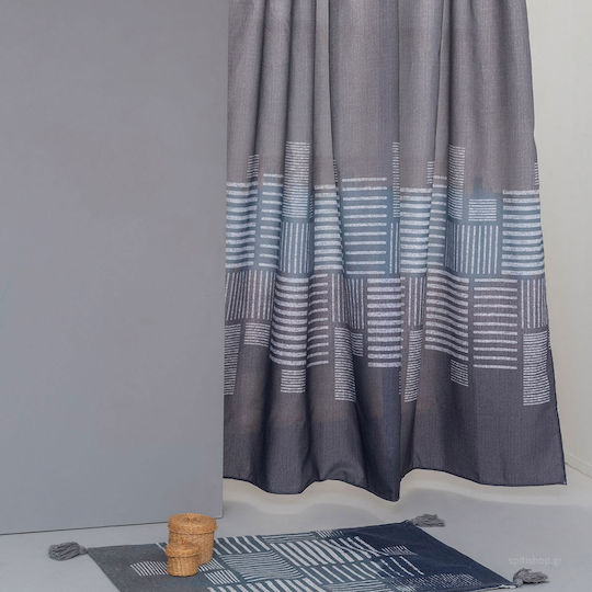 Palamaiki Skyline Κουρτίνα Μπάνιου Υφασμάτινη 180x180 cm Γκρι Palamaiki Skyline Κουρτίνα Μπάνιου Υφασμάτινη 180x180 cm Γκρι