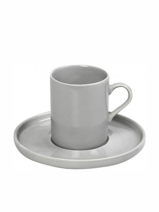 Espiel Essentials Ceramic Espresso Cup Set 100ml Light Grey 6pcs