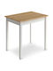 Mini Table Kitchen Wooden with Metal Frame White - Oak 59x78x75cm