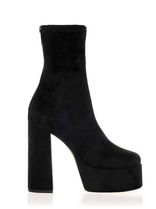 Sante Suede Γυναικεία Μποτάκια Αστραγάλου με Ψη...