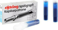 Rotring Ersatz-Tinte für Rapidograph in Blau Farbe 3Stück