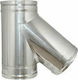 005-100-322 Sucursala Conector de Coș de Fum Metalic 130mm Argintiu