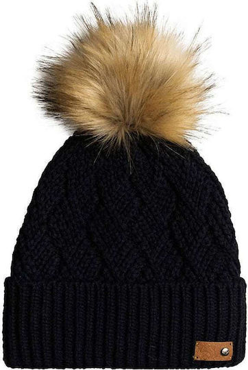 Ski Chic Pom Pom Beanie Beanie Knitted in Black color