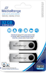 MediaRange 32GB USB 2.0 Stick Ασημί