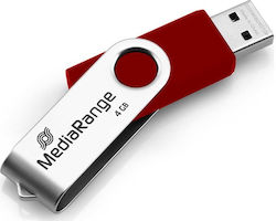 MediaRange MR907 4GB USB 2.0 Red/Silver
