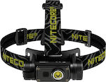 NiteCore Rechargeable Headlamp LED Waterproof IPX7 with Maximum Brightness 1200lm HC60 V2 2xCR123, 2xRCR123