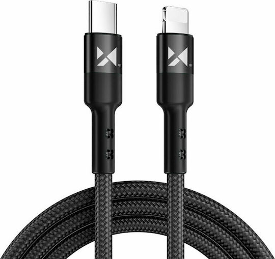 Wozinsky Geflochten USB-C zu Lightning Kabel 18W Schwarz 1m (WUC-PD-CL1B)