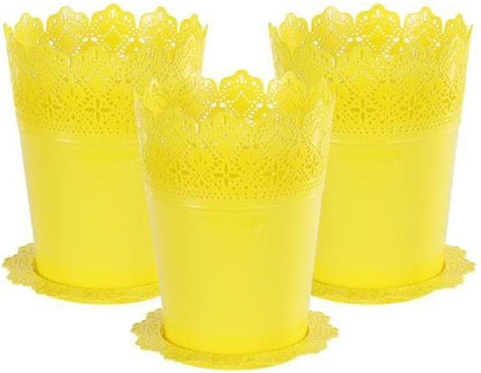 Viosarp Plastic Yellow Flower Pot Viosarp Plastic Yellow Flower Pot