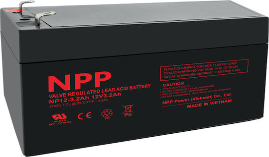 Npp NPP NP12-3.2Ah Μπαταρία UPS με Χωρητικότητα 3.2Ah και Τάση 12V