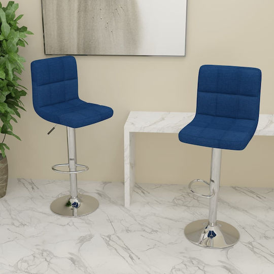 Hocker Bar mit Rückenlehne & Höhenverstellbar Blue 2Stück 40x47x90-111cm