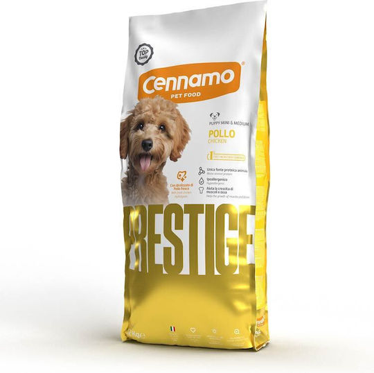 Cennamo Prestige Puppy Mini & Medium 12kg Ξηρά Τροφή για Κουτάβια Μικρόσωμων & Μεσαίων Φυλών με Κοτόπουλο