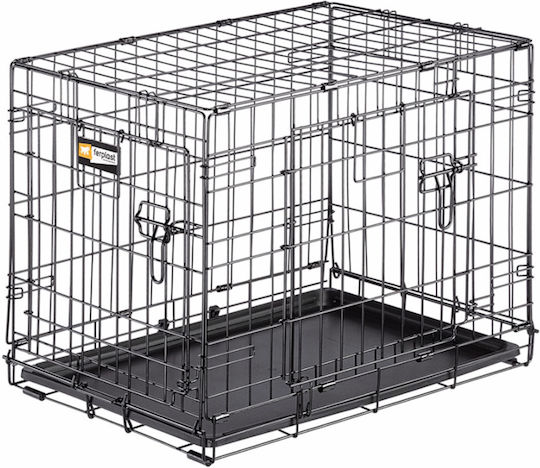 Ferplast Dog Wire Crate with 2 Doors Black 123.8x76.2x81.2cm 123.8x76.2x81.2cm