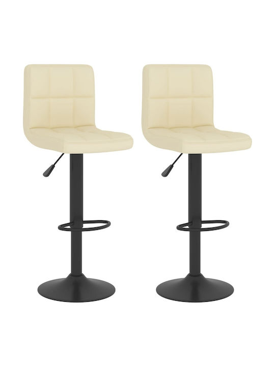 Stool Bar Collapsible Cream 2pcs 40x47x111cm