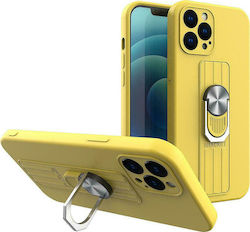 Hurtel Ring Back Cover Σιλικόνης Κίτρινο (iPhon...