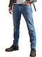 Pantaloni Jeans pentru Bărbați cu Croială Slim Straight Albastru