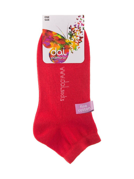 Dal 904L Damen Einfarbige Socken Rot 1Pack