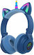 Unicorn STN27 Bluetooth Wireless Over Ear Headphones with 7 hours of Operation Blue