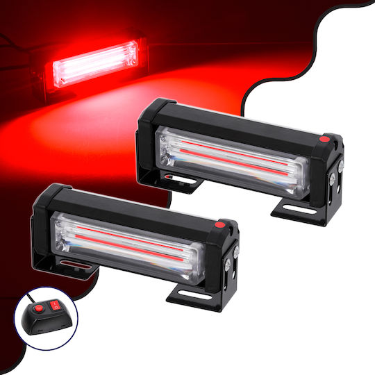 GloboStar Μπάρα Σήμανσης Αυτοκινήτου LED 10 - 30V Αδιάβροχη με Κόκκινο Φωτισμό