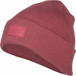 4F Beanie Γυναικείος Σκούφος Πλεκτός σε Ροζ χρώμα