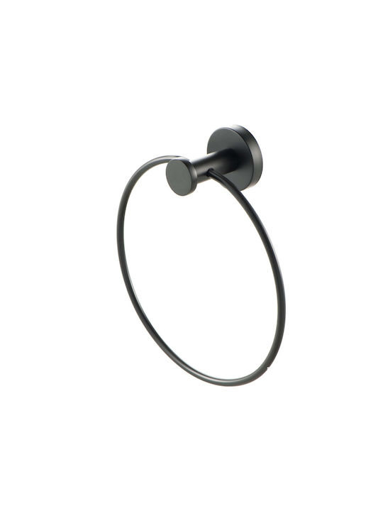 Geesa Single Wall-Mounted Bathroom Ring Black