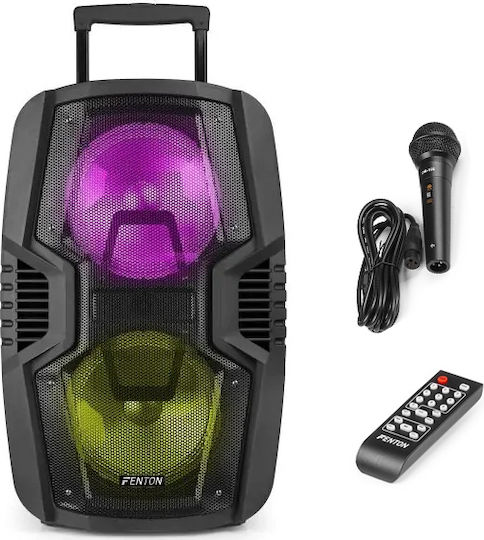 Fenton Karaoke Speaker with Wired Microphone and Lighting Effects FT208 LED 170.020 Black