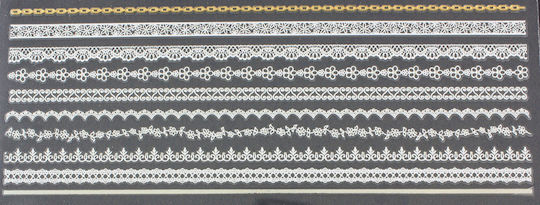 Various Princess Lace White Stickers with Design,art stickers for Nails in White Color