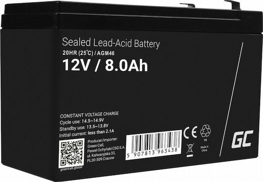 Green Cell Батерия UPS с Капацитет 8Ах и Напрежение 12V AGM46 1бр