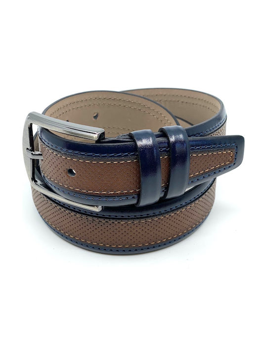 Legend Accessories 1736 Men's Leather Belt Taba / Blue 1736 ΤΑΜΠΑ