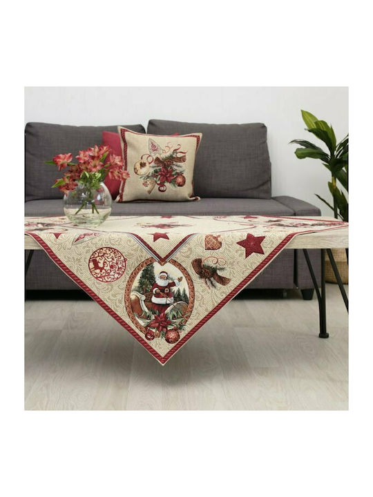 Dimeco 8922 Χριστουγεννιάτικο Față de masă Cadru Textil Multicolor M100xL100cm 1buc