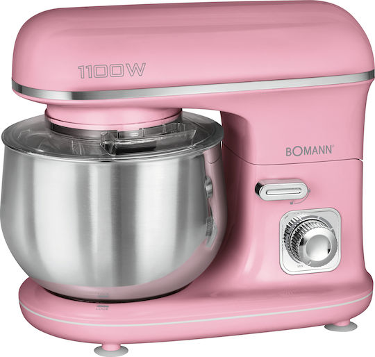 Bomann KM 6030 CB Κουζινομηχανή 1100W με Ανοξείδωτο Κάδο 5lt Pink