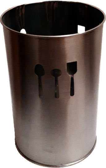 Karvounis Metallisches Abtropfgestell für Besteck Silber 17.5x17.5x9cm