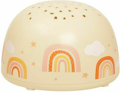 A Little Lovely Company Kids Projector Lamp Rainbow with Star Projection with Color Changes Yellow 14x14x9εκ.