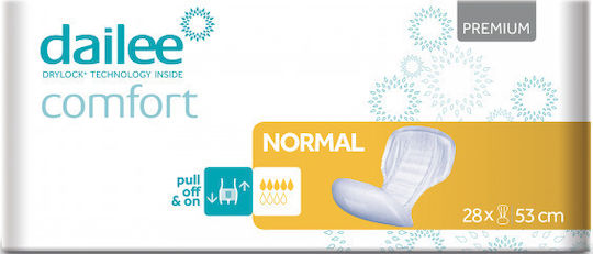 Dailee Premium Comfort Normal 53cm Unisex Σερβιέτες Ακράτειας Κανονικής Ροής 5 Σταγόνες 28τμχ