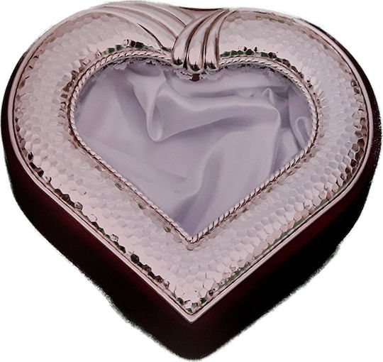 Karvounis Tabletop Heart Shaped Wedding Crown Case Silver Plated Transparent 29x29cm