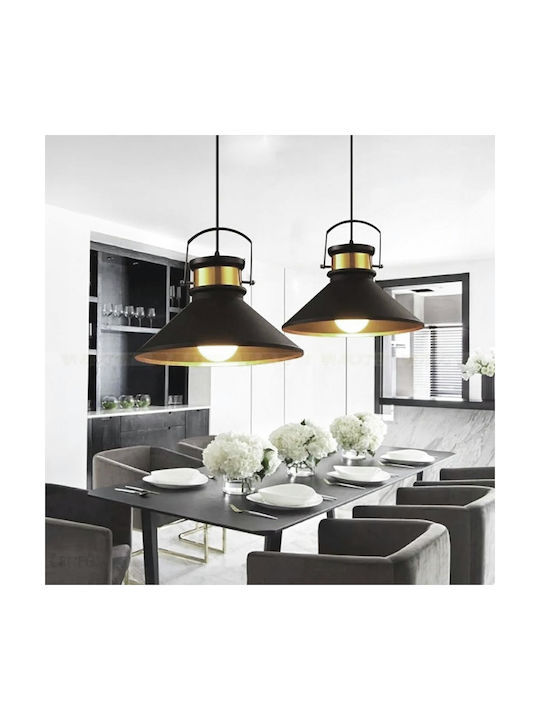 Pendant Light Black Bell with Socket E27 36cm