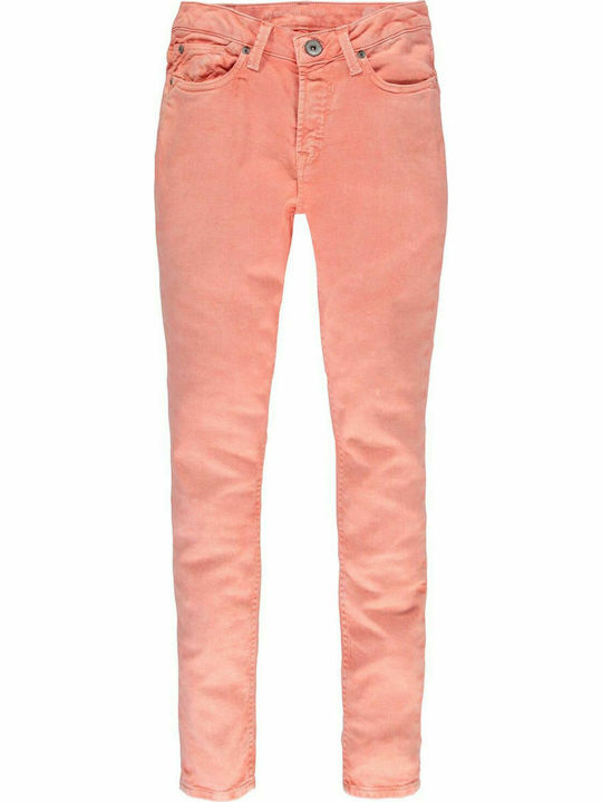 Pantaloni pentru femei cu fermoar, cu croială, cu croială super slim Garcia Jeans (N00315-28-1005-CORAL-CRUSH-PINK)