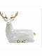 Natural Home Weihnachtliche Kunststoff Figur Hirsche Weiß Länge 25cm