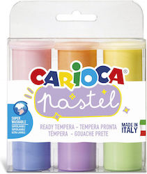 Carioca Pastel Tempera Colour Paint Jar 25ml Multicolour 6pcs