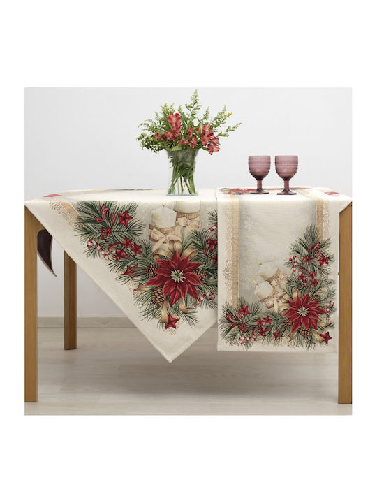 Dimeco 8939 Christmas Tablecloth Fabric Red L140xW140cm 1pcs